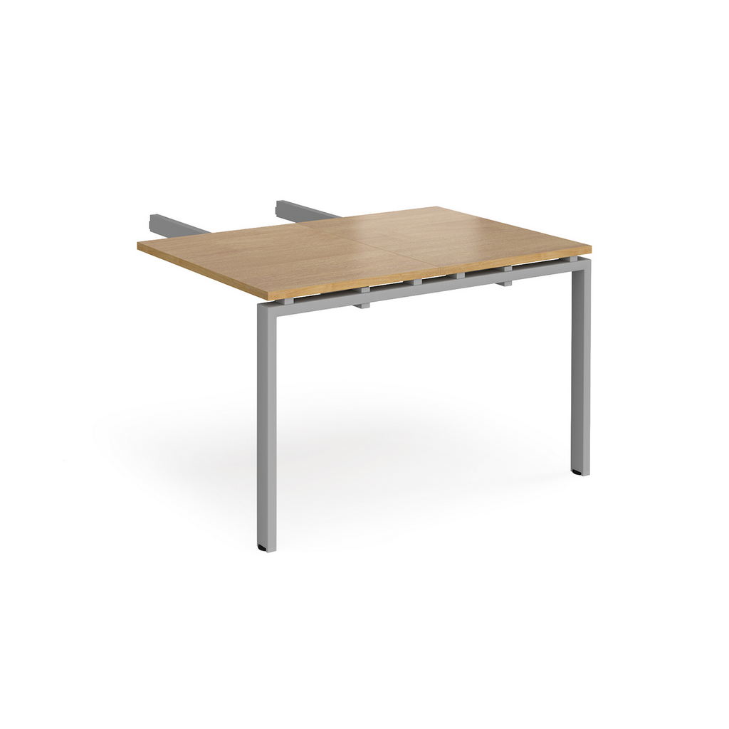 Picture of Adapt add on unit double return desk 800mm x 1200mm - silver frame, oak top