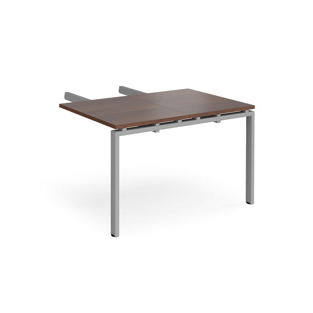 Picture of Adapt add on unit double return desk 800mm x 1200mm - silver frame, walnut top
