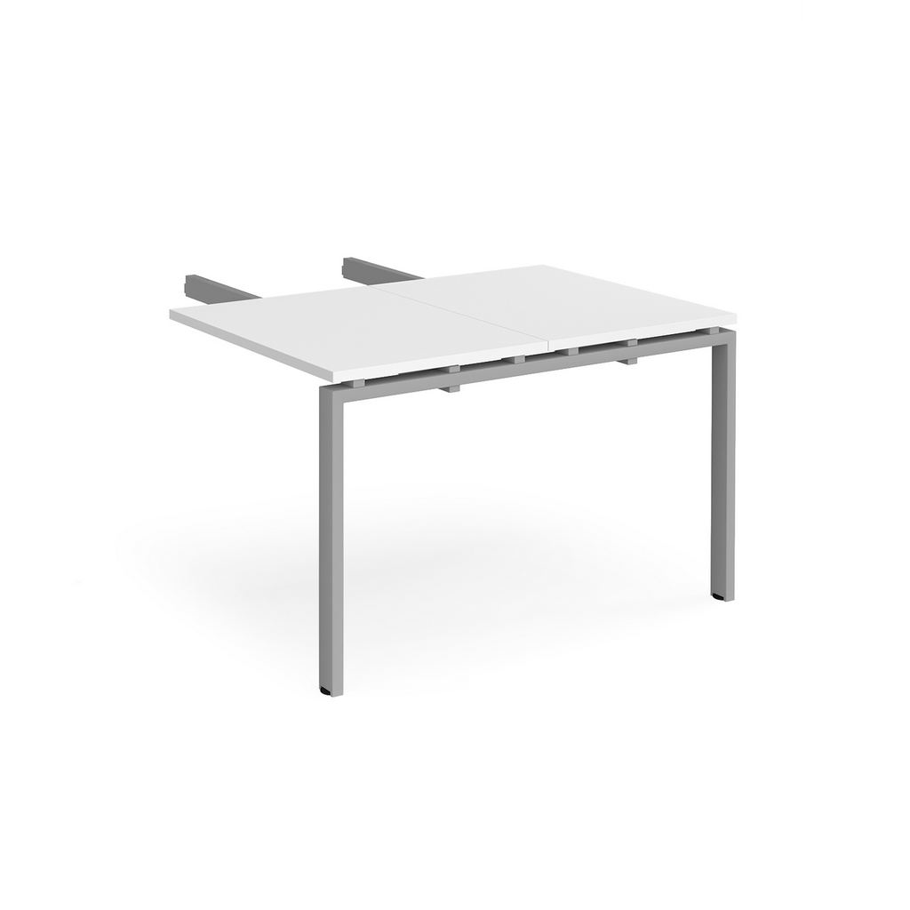 Picture of Adapt add on unit double return desk 800mm x 1200mm - silver frame, white top