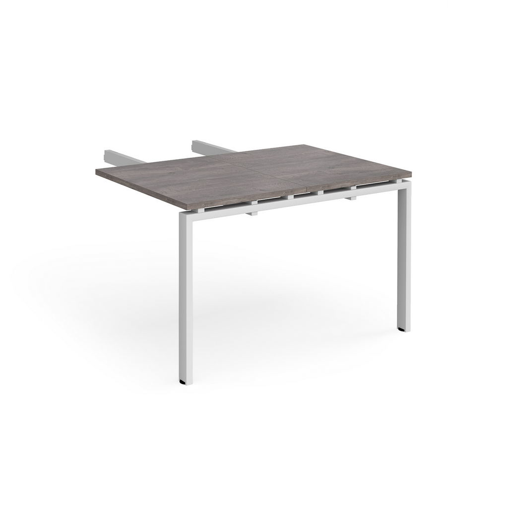 Picture of Adapt add on unit double return desk 800mm x 1200mm - white frame, grey oak top