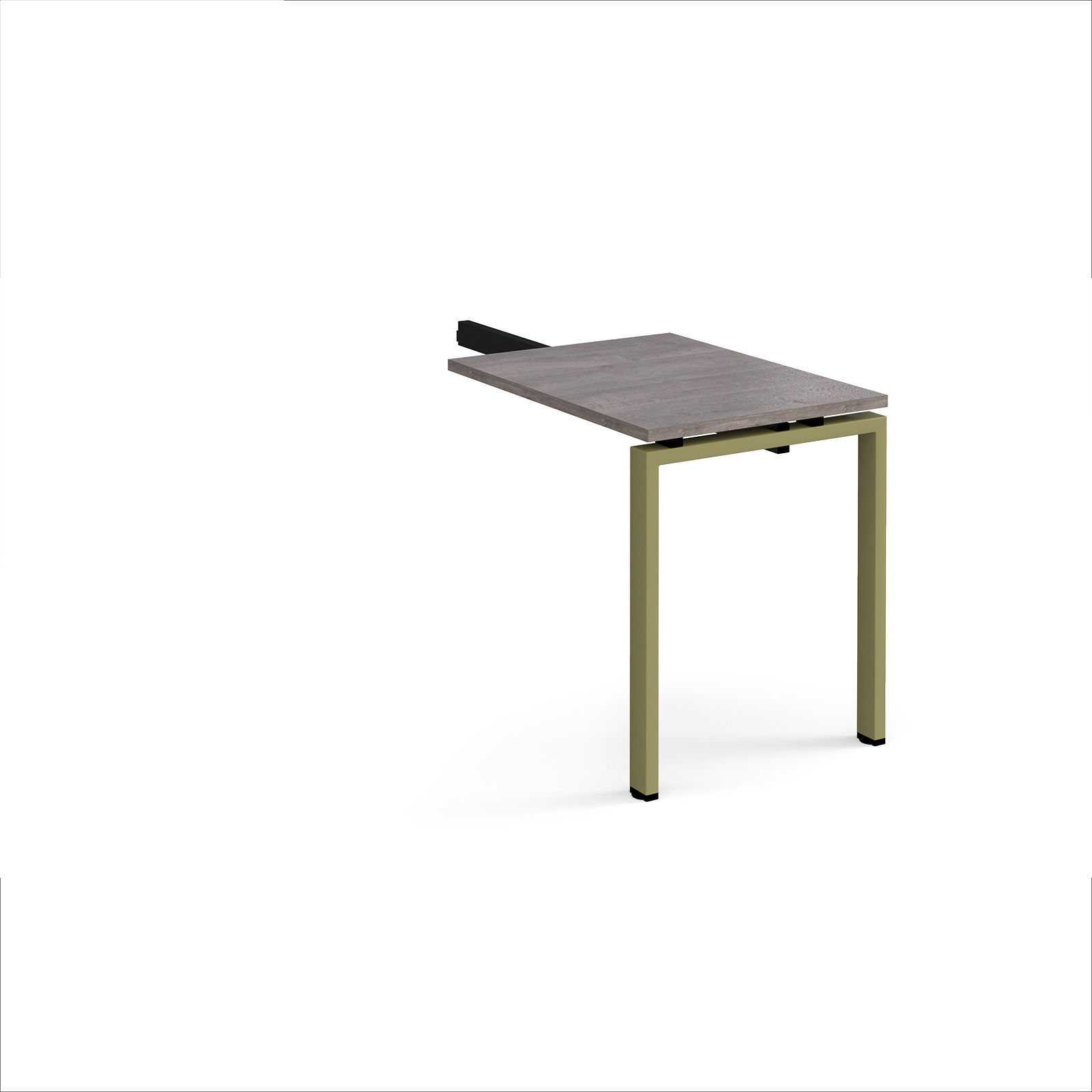 Picture of Adapt add on unit single return desk 800mm x 600mm - green frame, Grey Oak Top