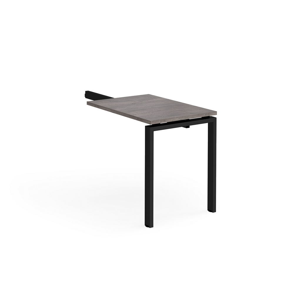 Picture of Adapt add on unit single return desk 800mm x 600mm - black frame, grey oak top