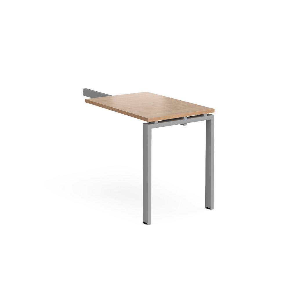 Picture of Adapt add on unit single return desk 800mm x 600mm - silver frame, beech top