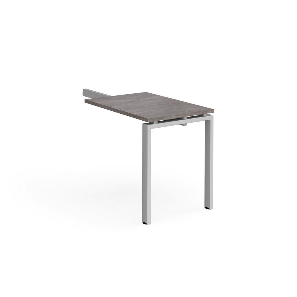 Picture of Adapt add on unit single return desk 800mm x 600mm - silver frame, grey oak top
