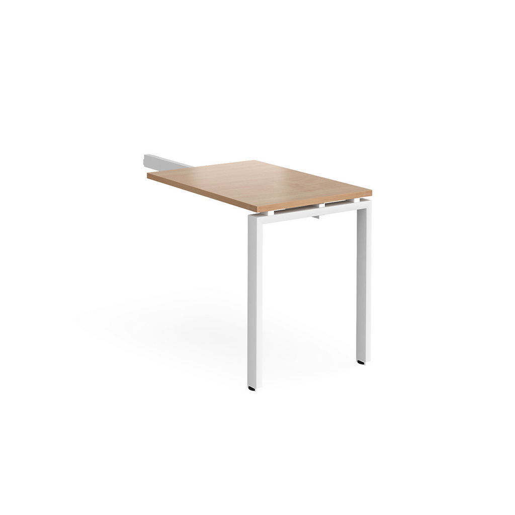 Picture of Adapt add on unit single return desk 800mm x 600mm - white frame, beech top