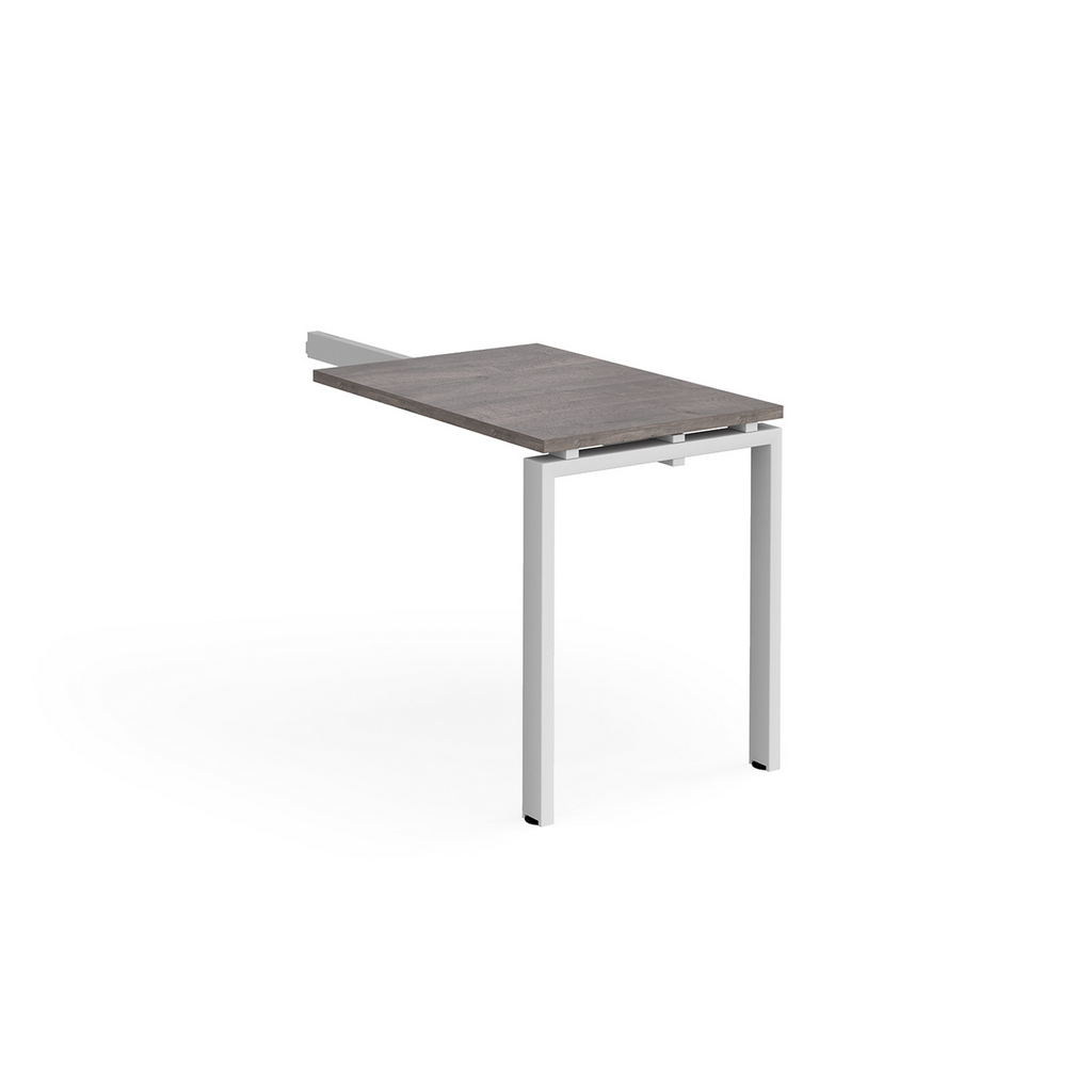 Picture of Adapt add on unit single return desk 800mm x 600mm - white frame, grey oak top