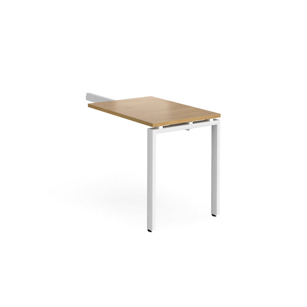 Picture of Adapt add on unit single return desk 800mm x 600mm - white frame, oak top