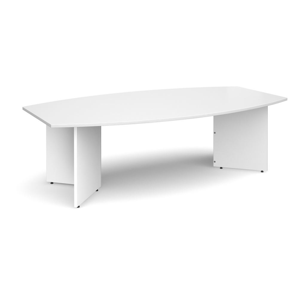Picture of Arrow head leg radial boardroom table 2400mm x 800/1300mm - white