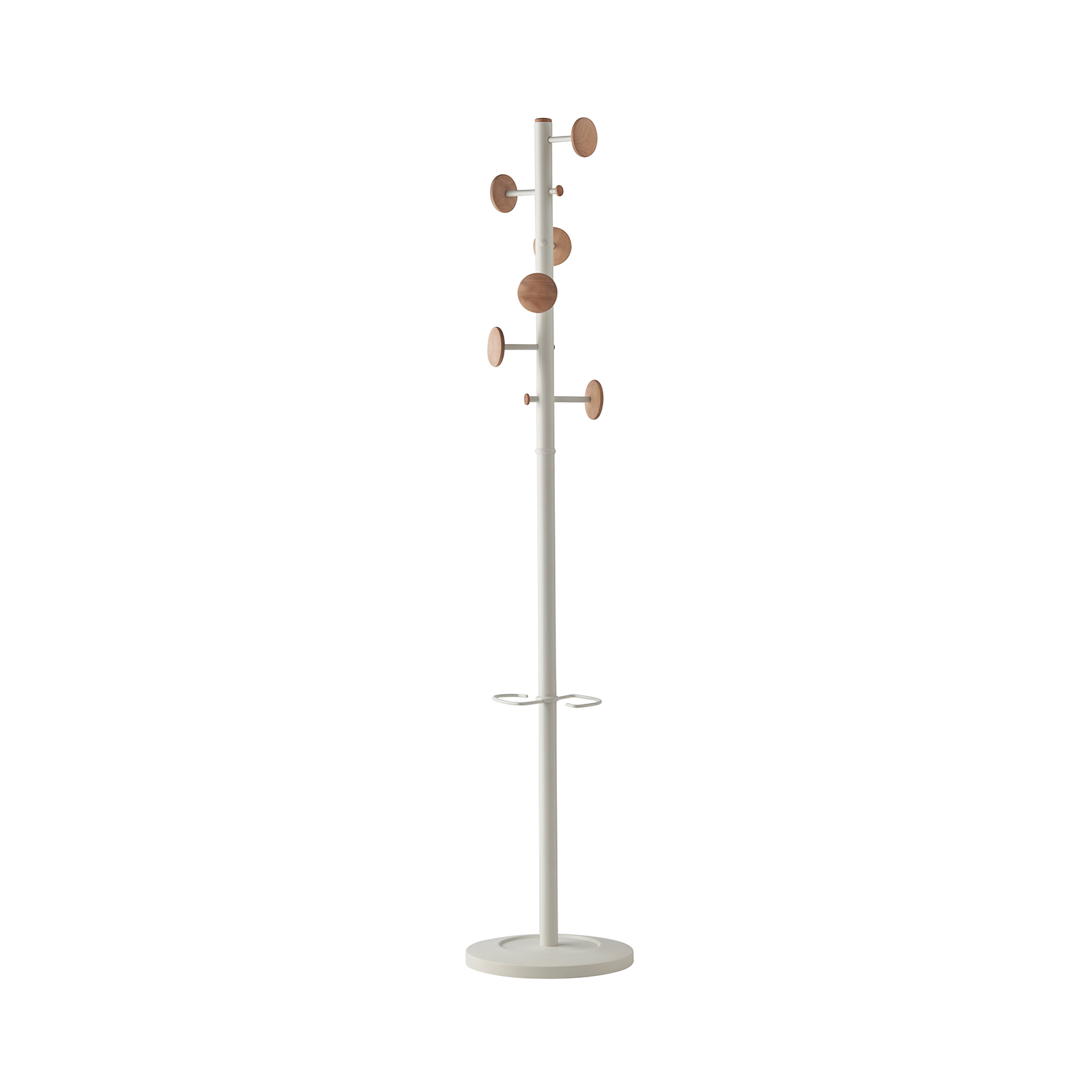 Picture of Ersa coat stand with 6 coat hooks and 3 umbrella hooks - White & Oak
