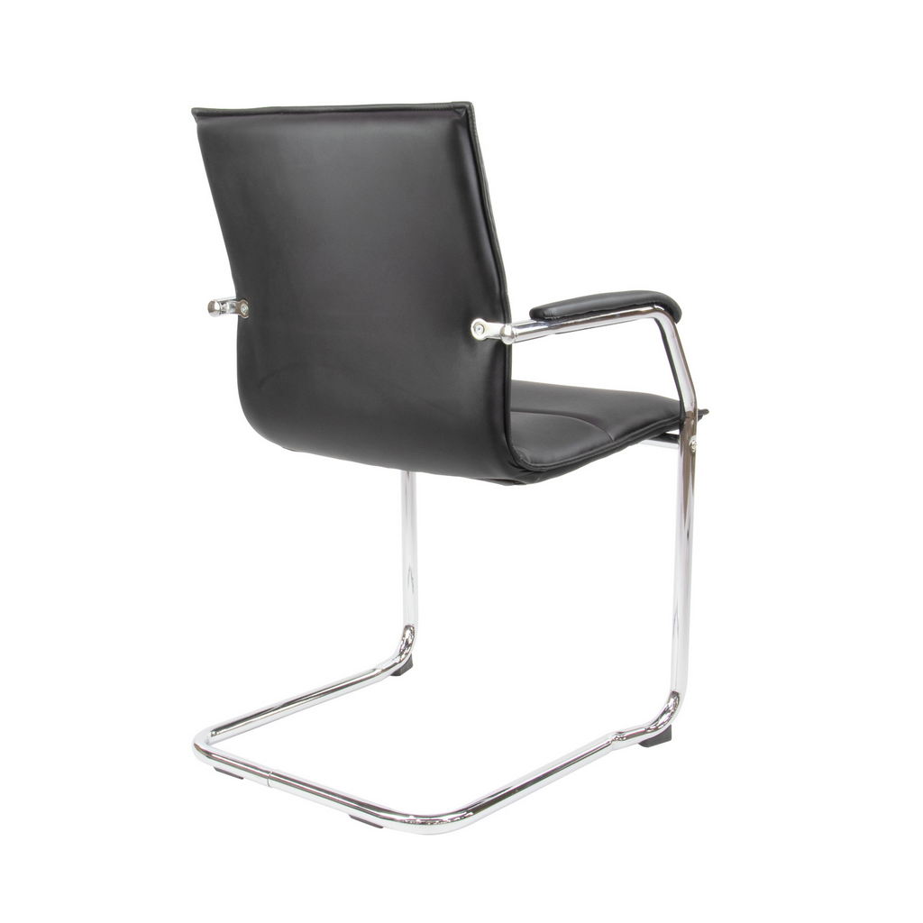 Picture of Essen stackable meeting room cantilever chair - black faux leather
