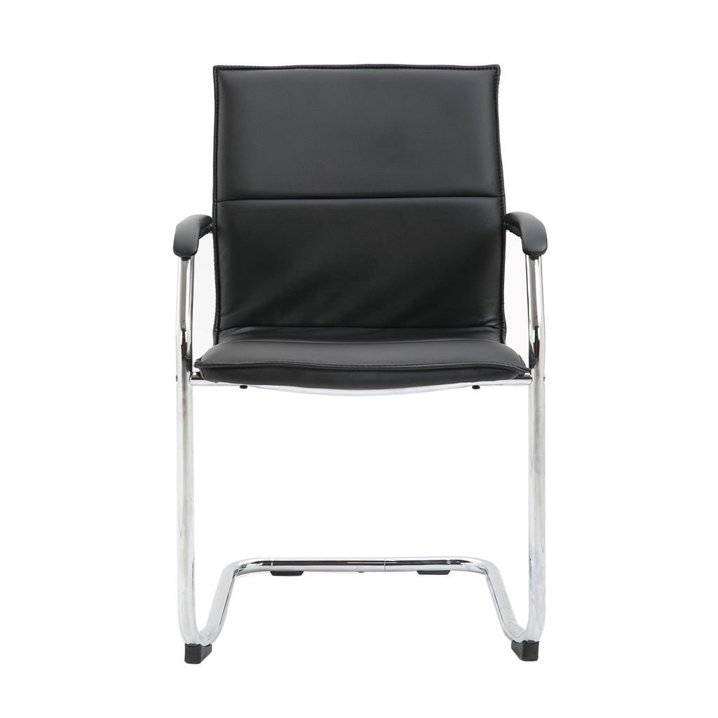 Picture of Essen stackable meeting room cantilever chair - black faux leather