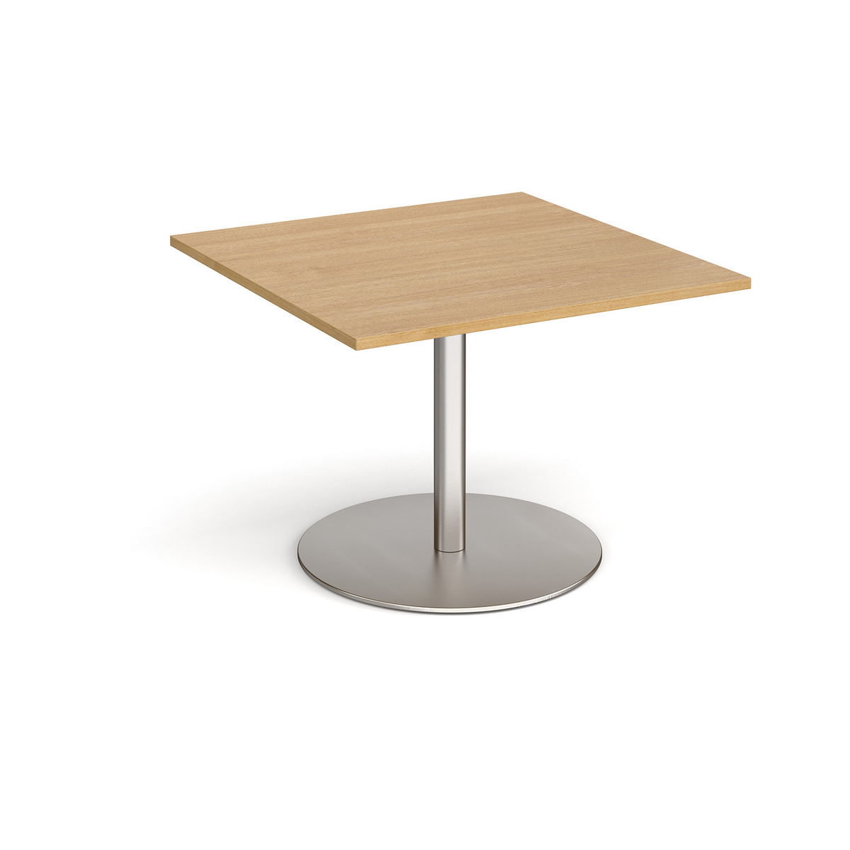 Picture of Eternal square extension table 1000mm x 1000mm - brushed steel base, oak top