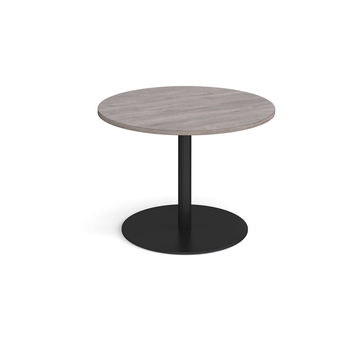 Picture of Eternal circular boardroom table 1000mm - black base, grey oak top