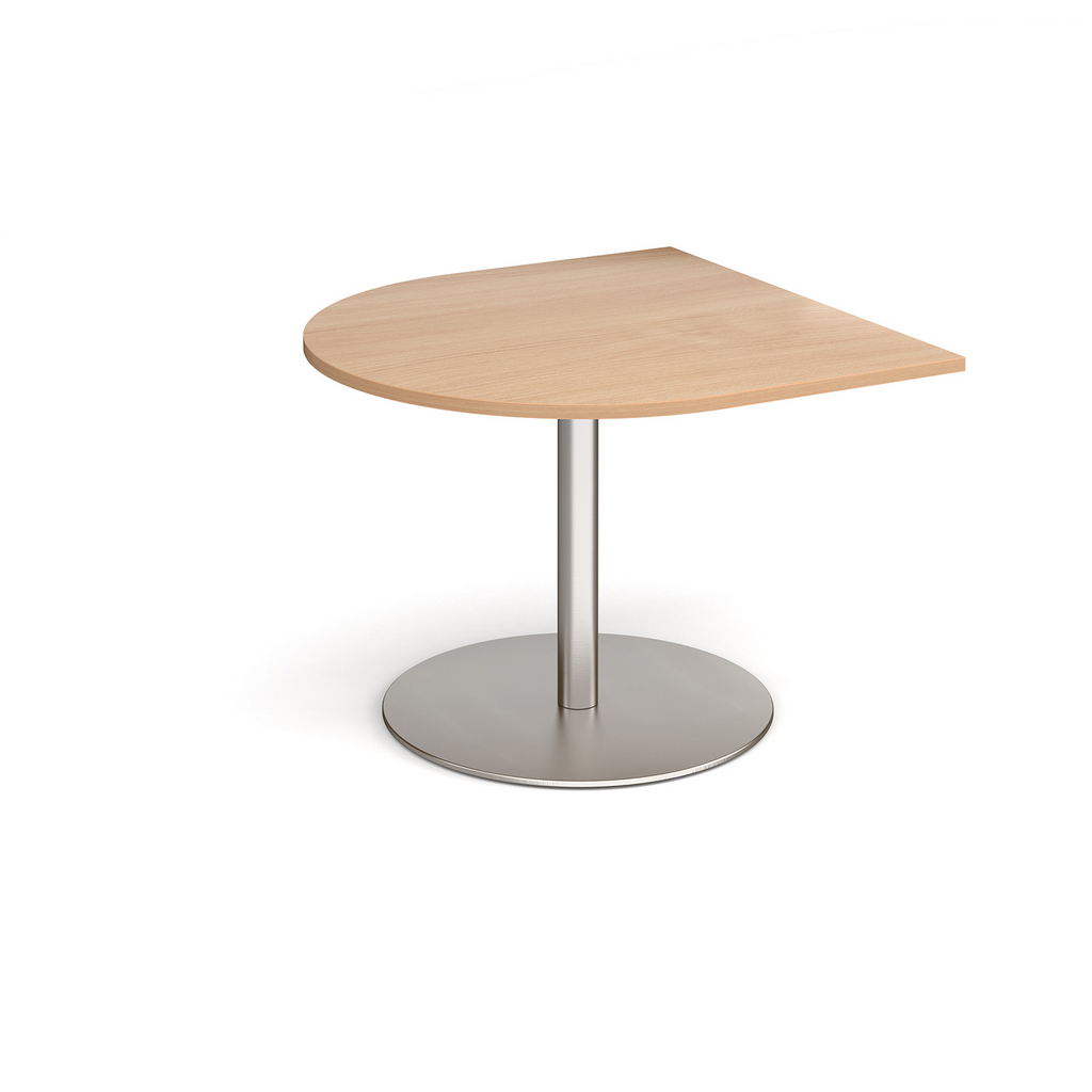 Picture of Eternal radial extension table 1000mm x 1000mm - brushed steel base, beech top