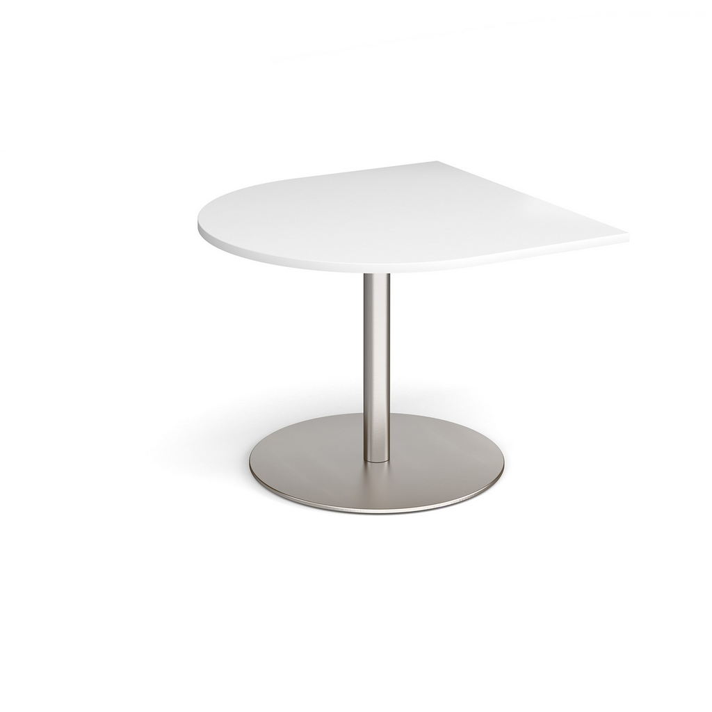Picture of Eternal radial extension table 1000mm x 1000mm - brushed steel base, white top