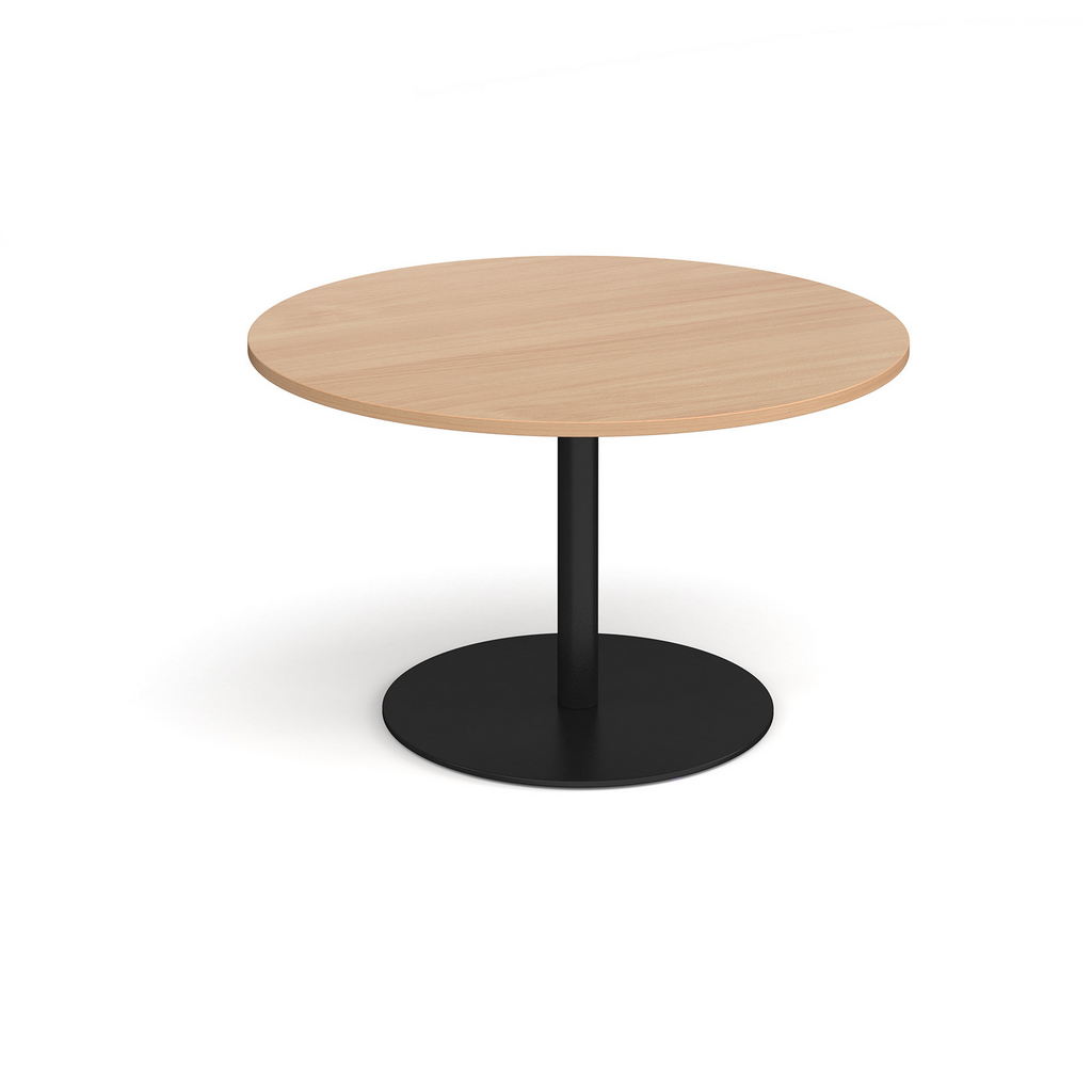 Picture of Eternal circular boardroom table 1200mm - black base, beech top