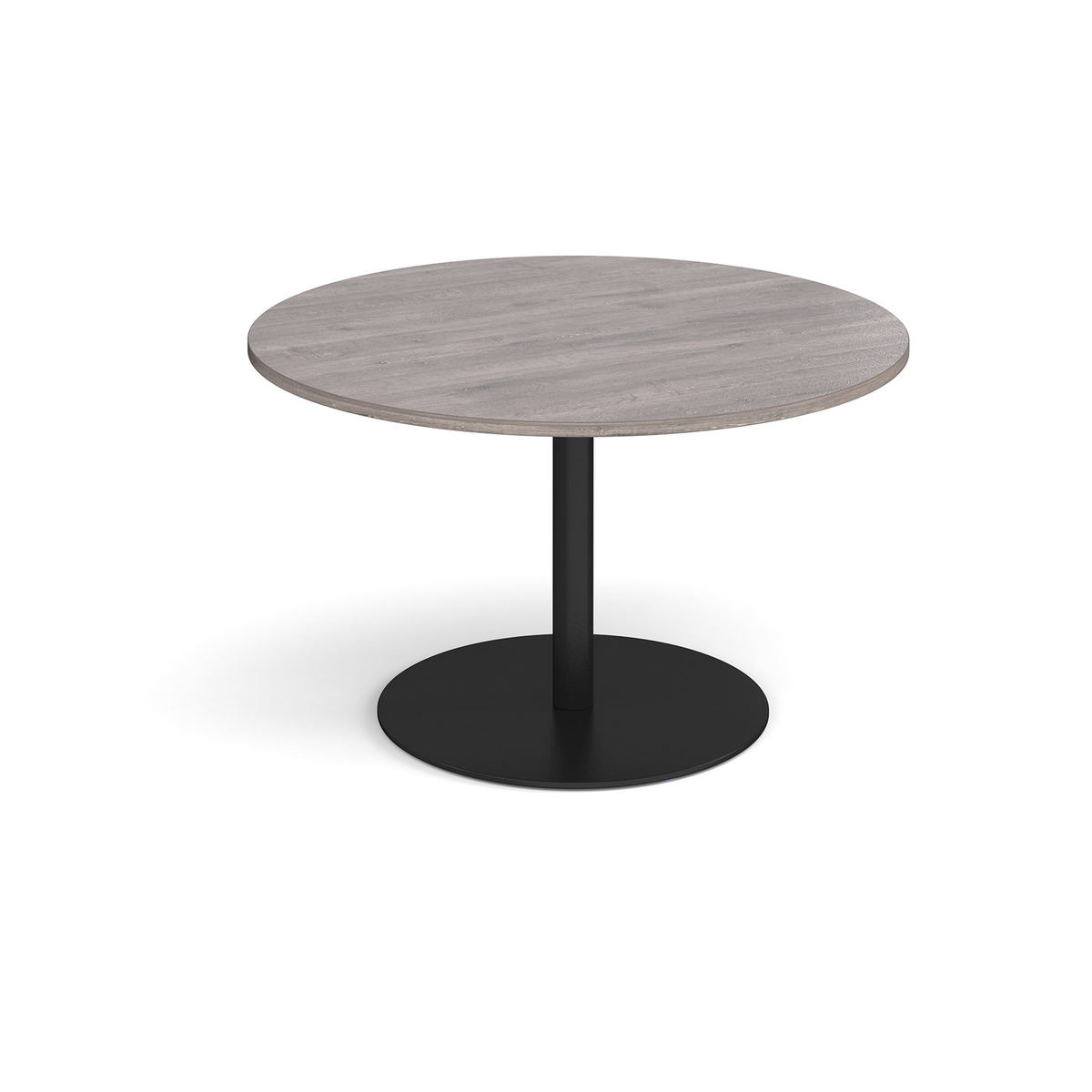 Picture of Eternal circular boardroom table 1200mm - black base, grey oak top