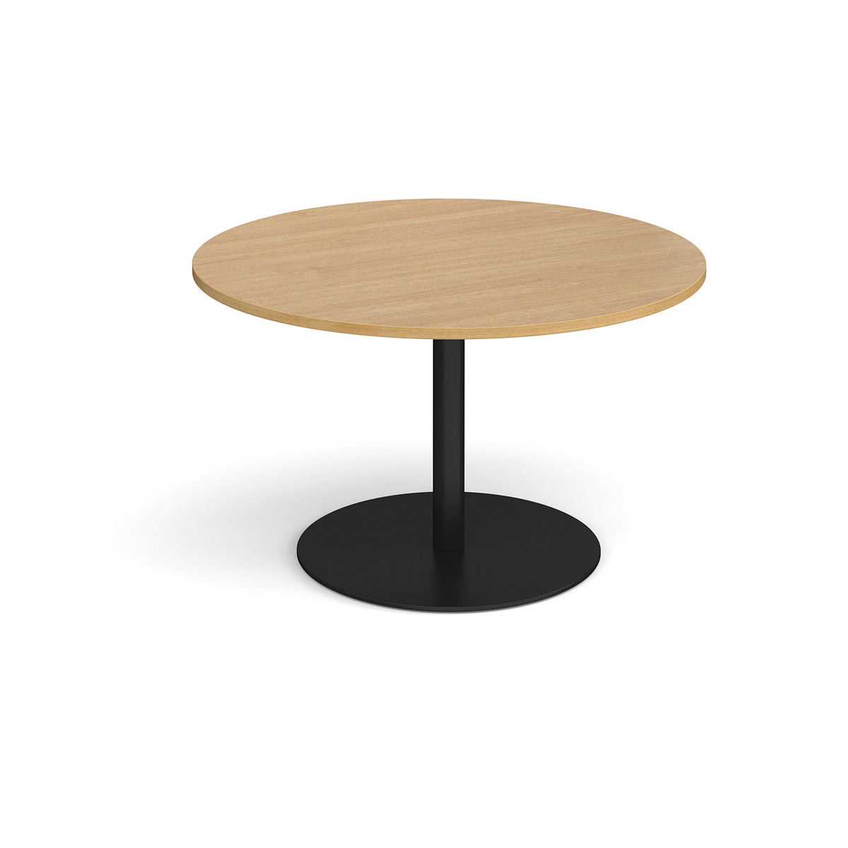 Picture of Eternal circular boardroom table 1200mm - black base, oak top