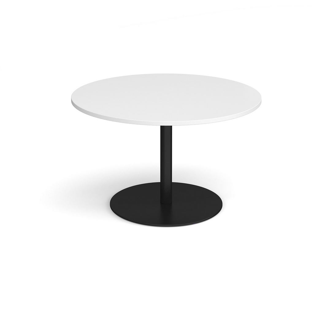 Picture of Eternal circular boardroom table 1200mm - black base, white top