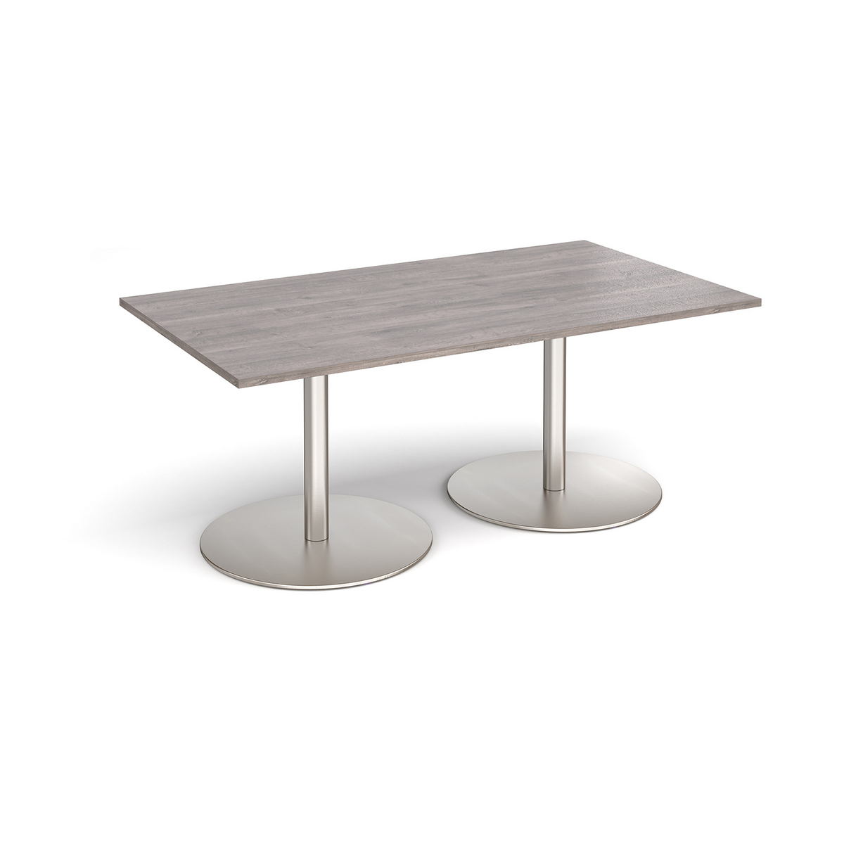 Picture of Eternal rectangular boardroom table 1800mm x 1000mm - brushed steel base, grey oak top