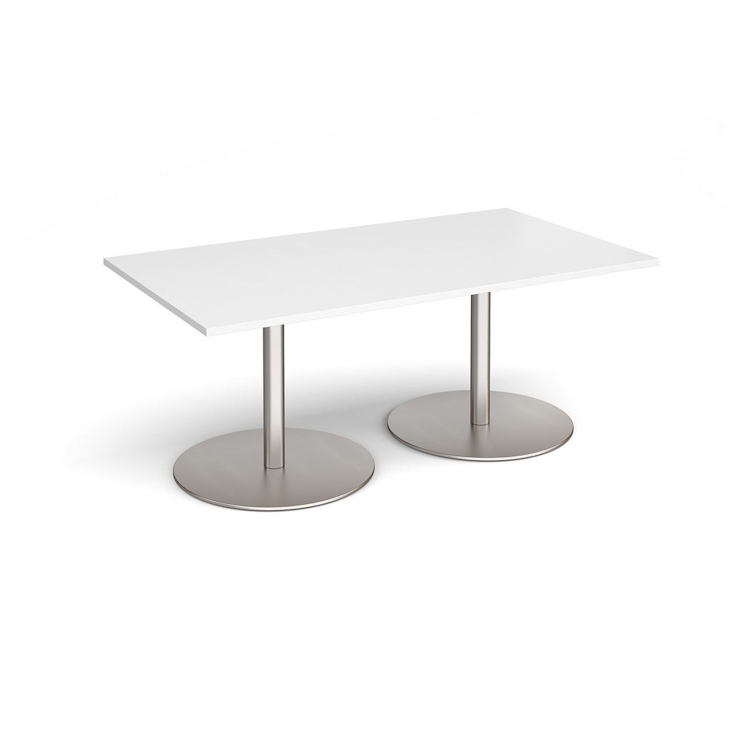 Picture of Eternal rectangular boardroom table 1800mm x 1000mm - brushed steel base, white top