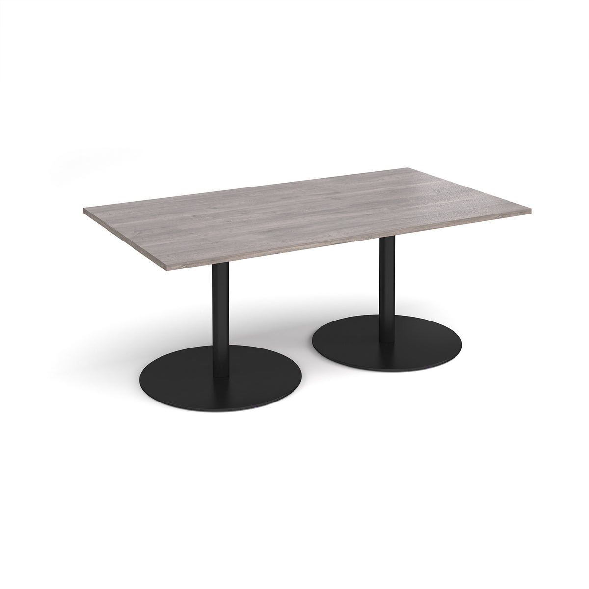 Picture of Eternal rectangular boardroom table 1800mm x 1000mm - black base, grey oak top