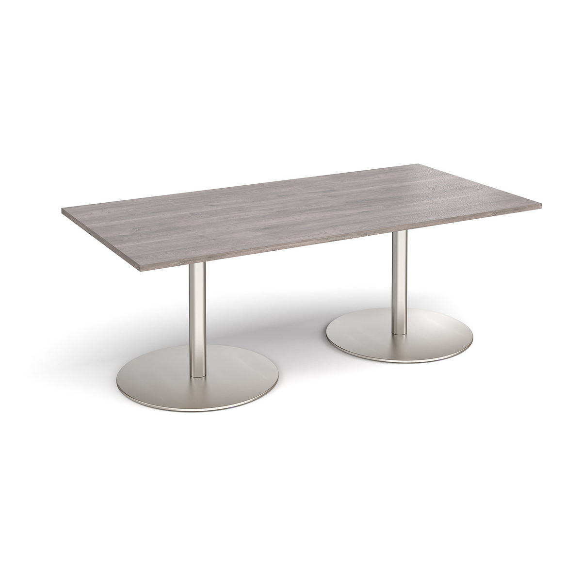 Picture of Eternal rectangular boardroom table 2000mm x 1000mm - brushed steel base, grey oak top