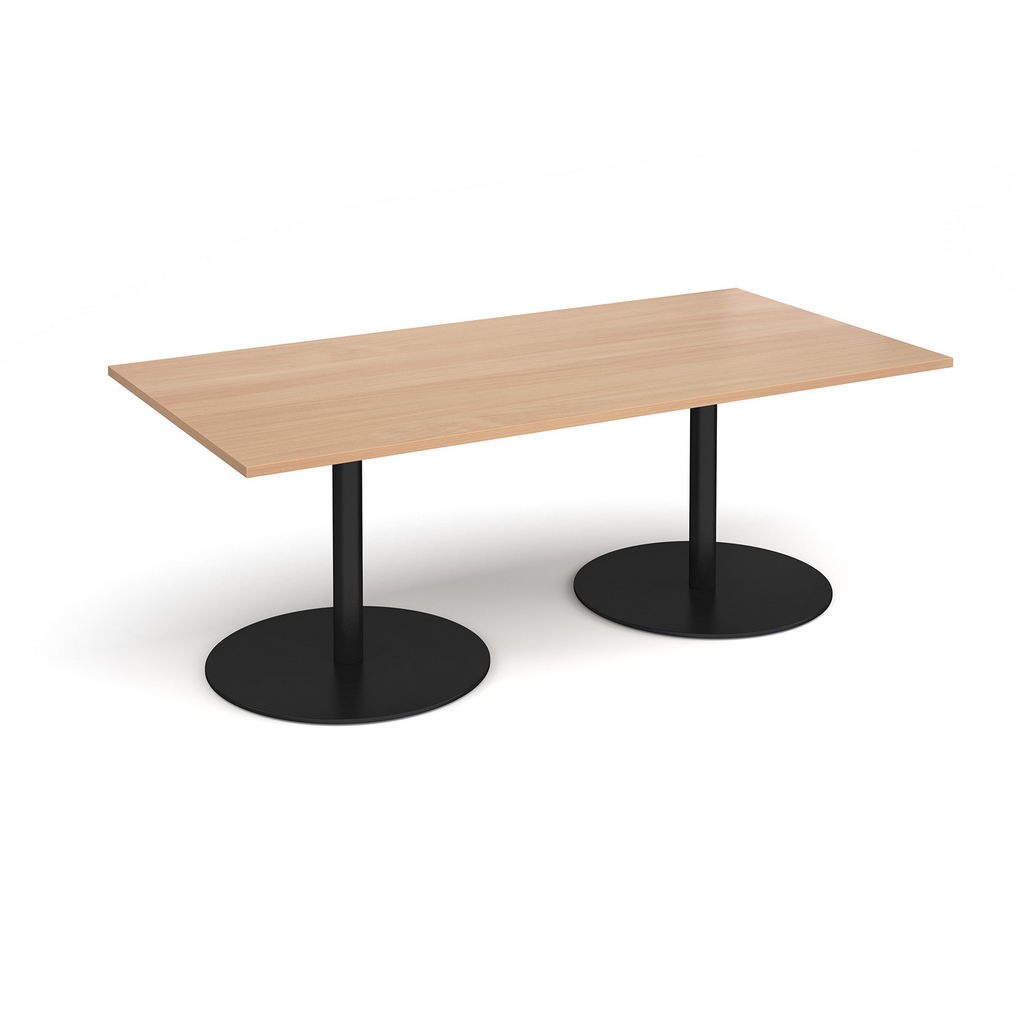 Picture of Eternal rectangular boardroom table 2000mm x 1000mm - black base, beech top