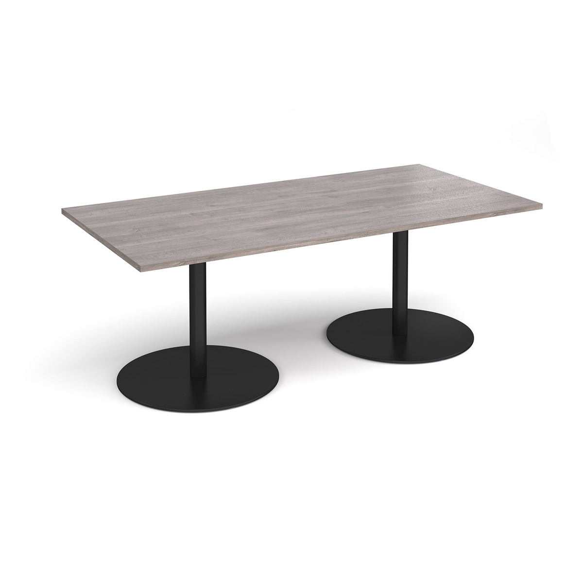 Picture of Eternal rectangular boardroom table 2000mm x 1000mm - black base, grey oak top