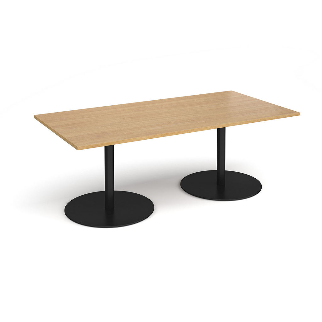 Picture of Eternal rectangular boardroom table 2000mm x 1000mm - black base, oak top