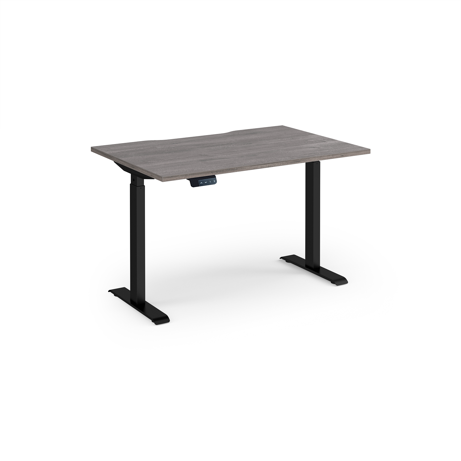 Picture of Elev8 Contract 1200w Straight Sit-stand Desk 1200mm X 800mm - Black Frame, Grey Oak Top