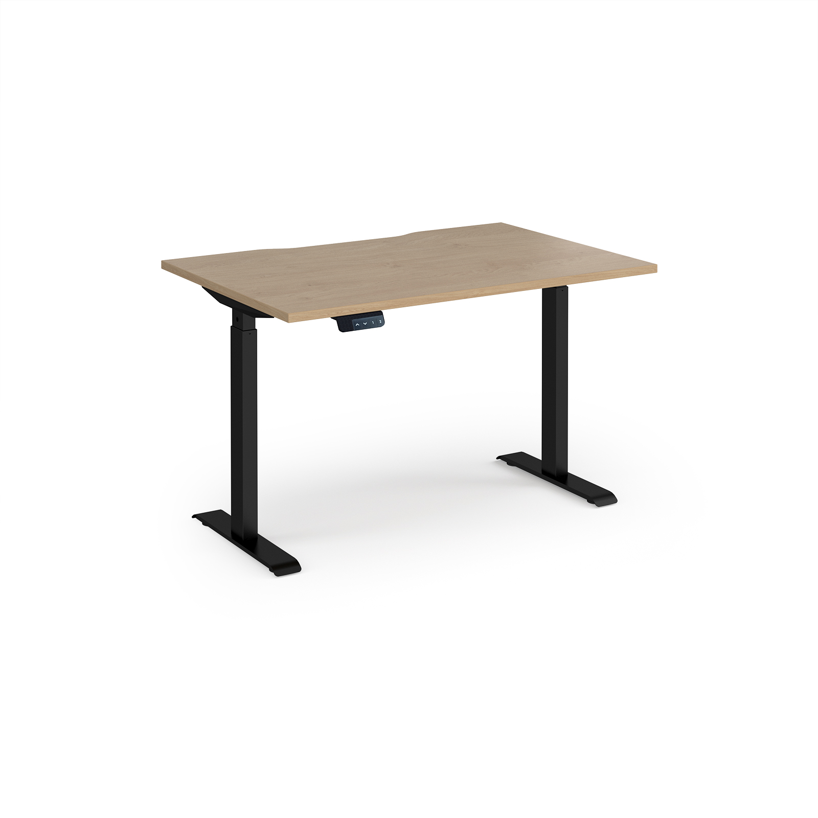 Picture of Elev8 Contract 1200w Straight Sit-stand Desk 1200mm X 800mm - Black Frame, Kendal Oak Top