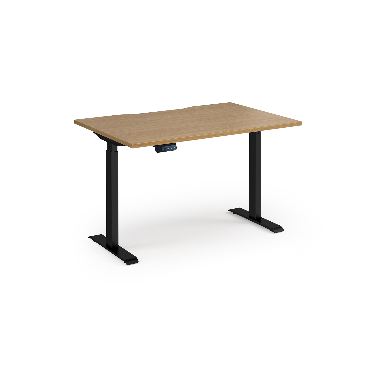 Picture of Elev8 Contract 1200w Straight Sit-stand Desk 1200mm X 800mm - Black Frame, Oak Top