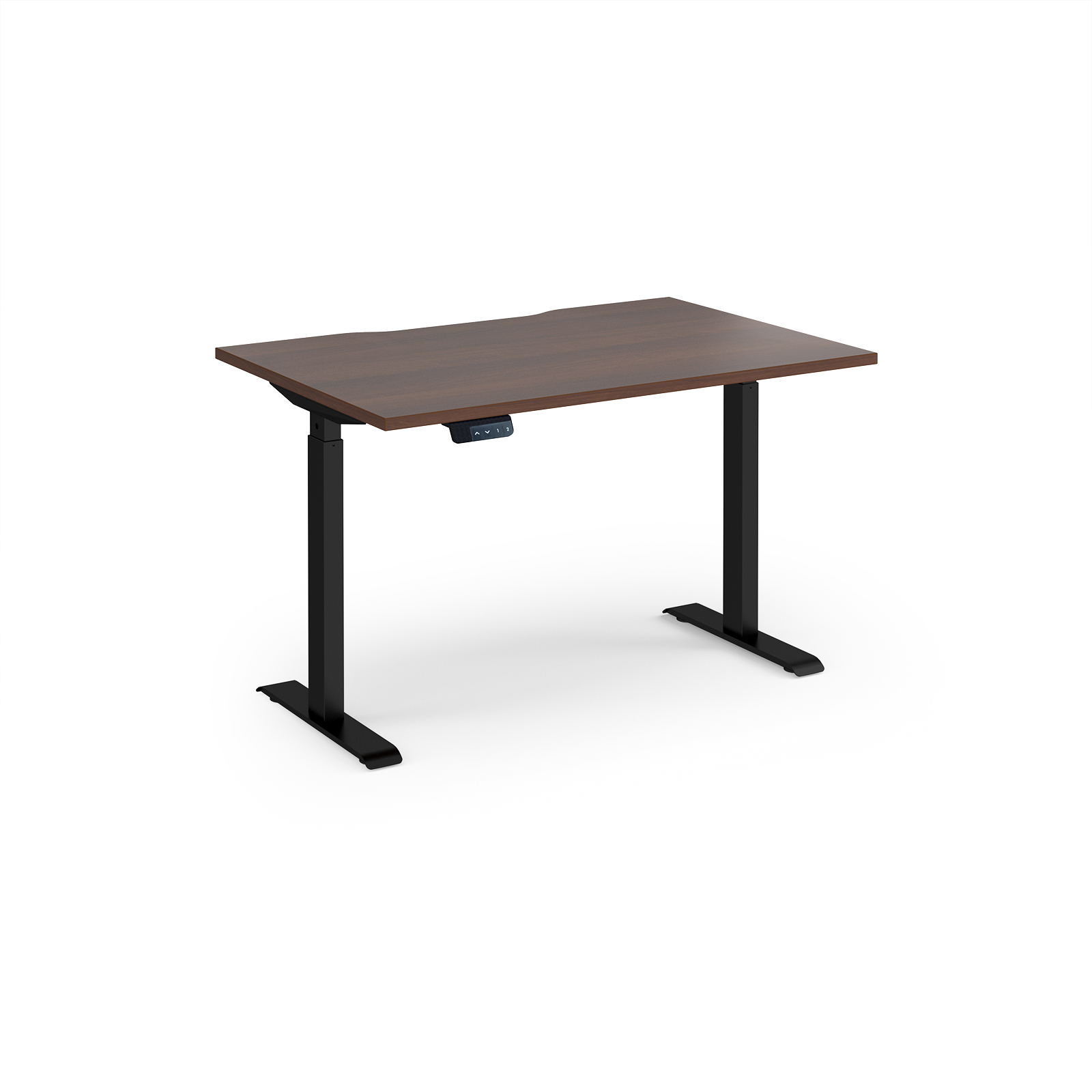 Picture of Elev8 Contract 1200w Straight Sit-stand Desk 1200mm X 800mm - Black Frame, Walnut Top