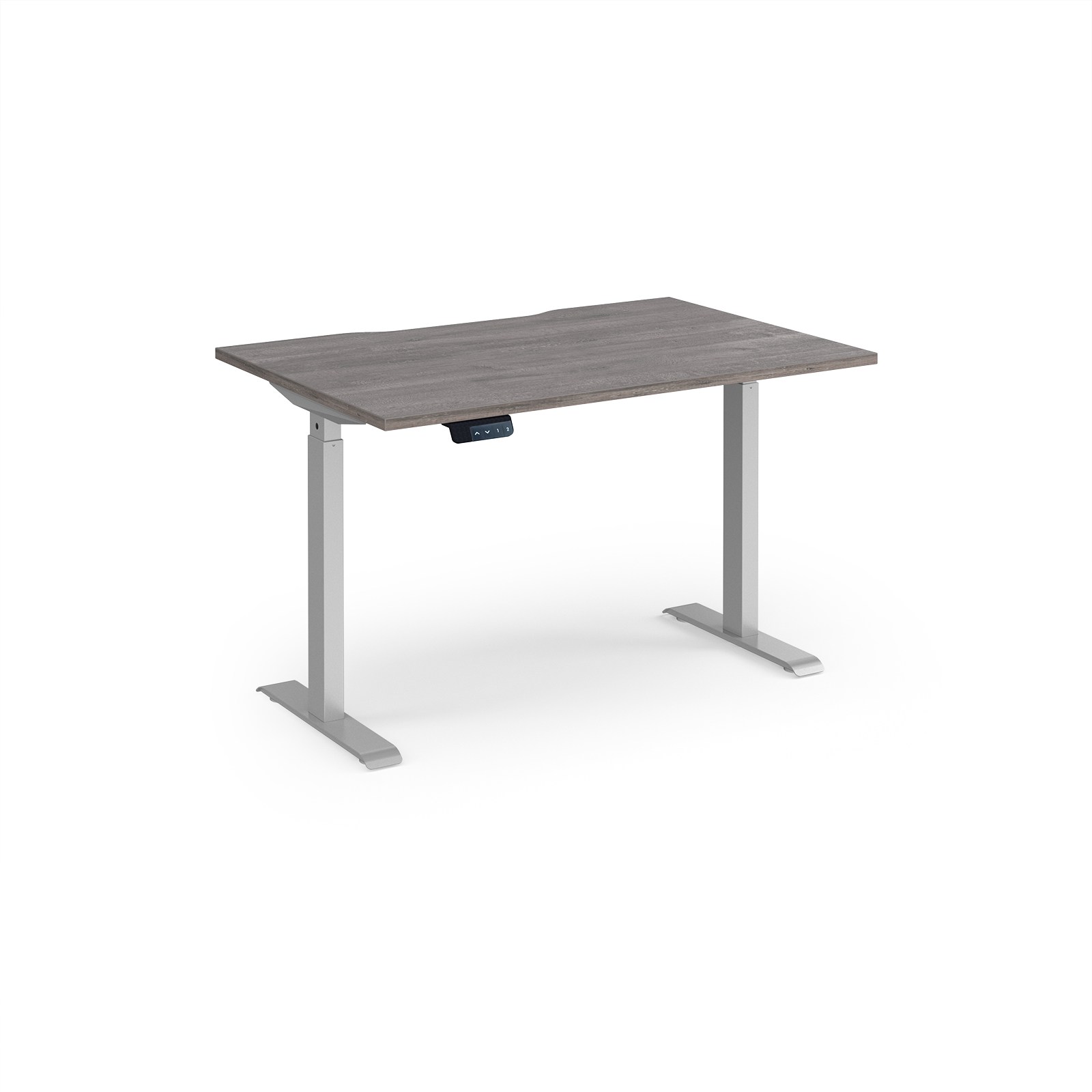 Picture of Elev8 Contract 1200w Straight Sit-stand Desk 1200mm X 800mm - Silver Frame, Grey Oak Top