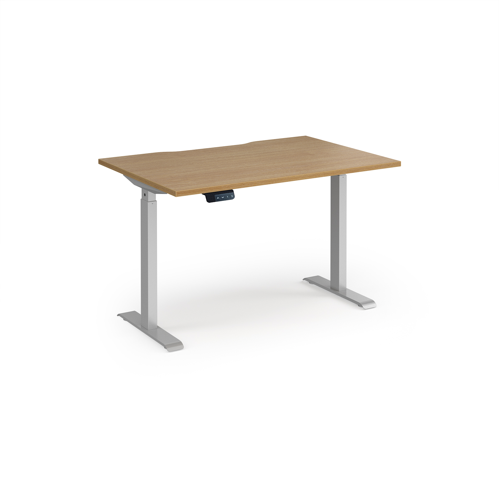 Picture of Elev8 Contract 1200w Straight Sit-stand Desk 1200mm X 800mm - Silver Frame, Oak Top