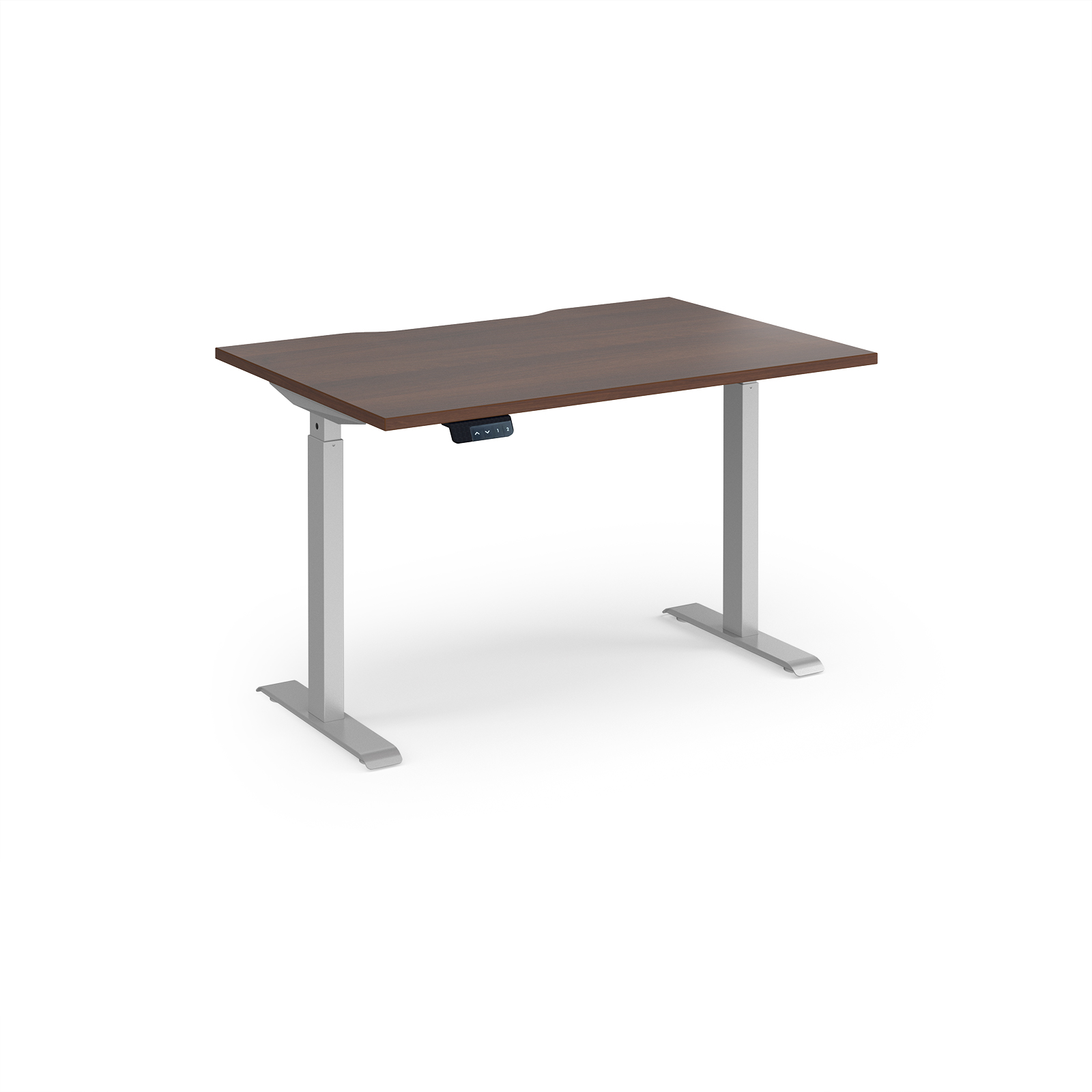 Picture of Elev8 Contract 1200w Straight Sit-stand Desk 1200mm X 800mm - Silver Frame, Walnut Top