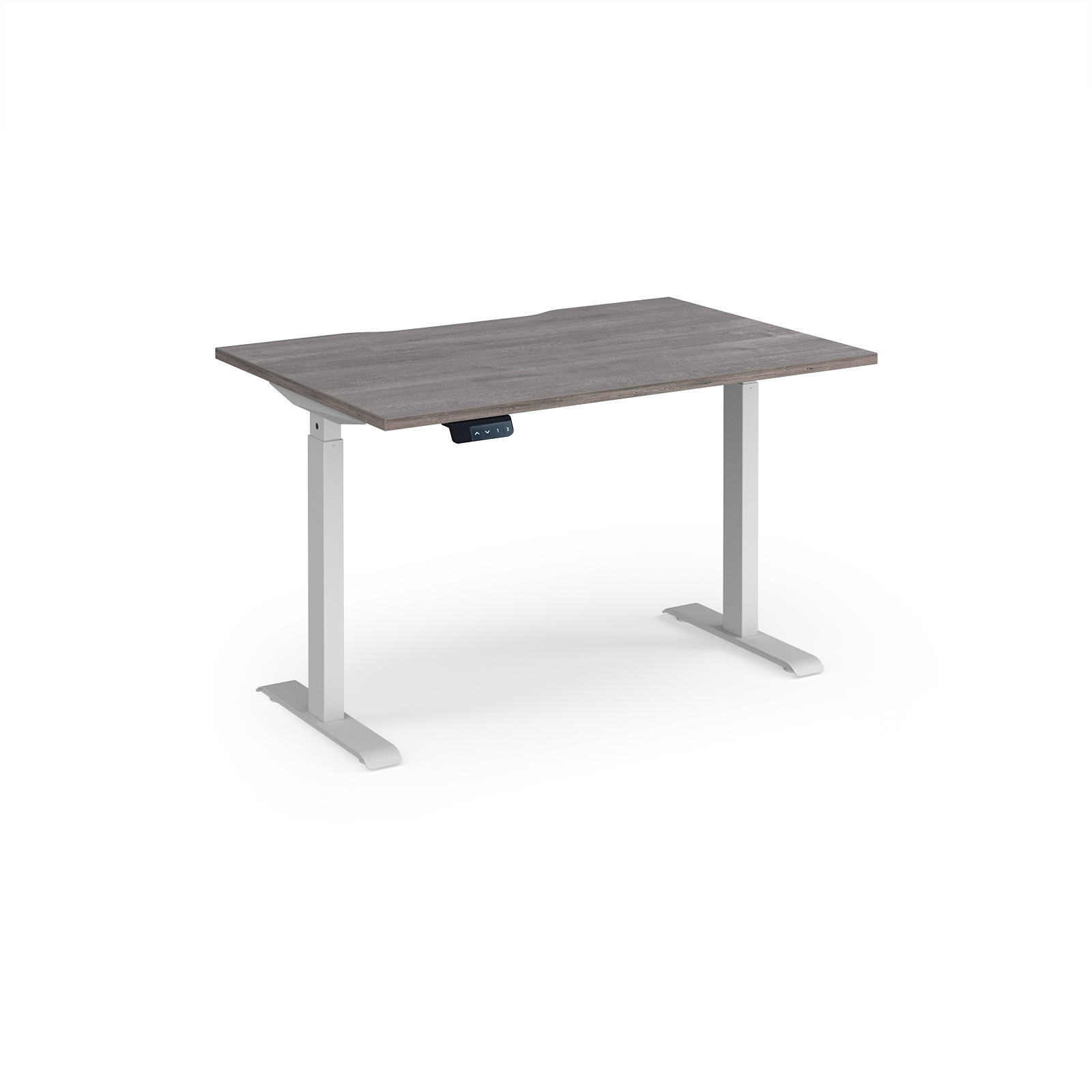 Picture of Elev8 Contract 1200w Straight Sit-stand Desk 1200mm X 800mm - White Frame, Grey Oak Top