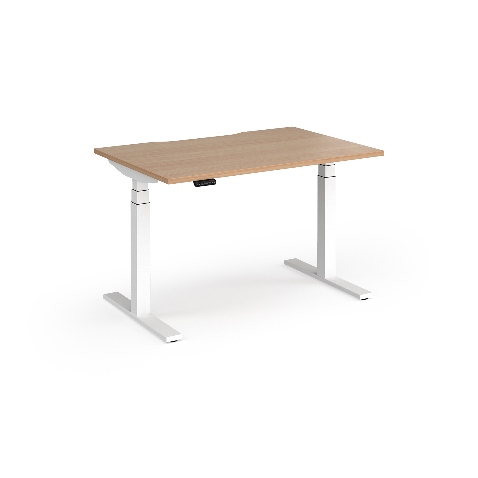 Picture of Elev8 Luxe Straight Sit-Stand Desk 1200mm x 800mm - White Frame / Beech Top