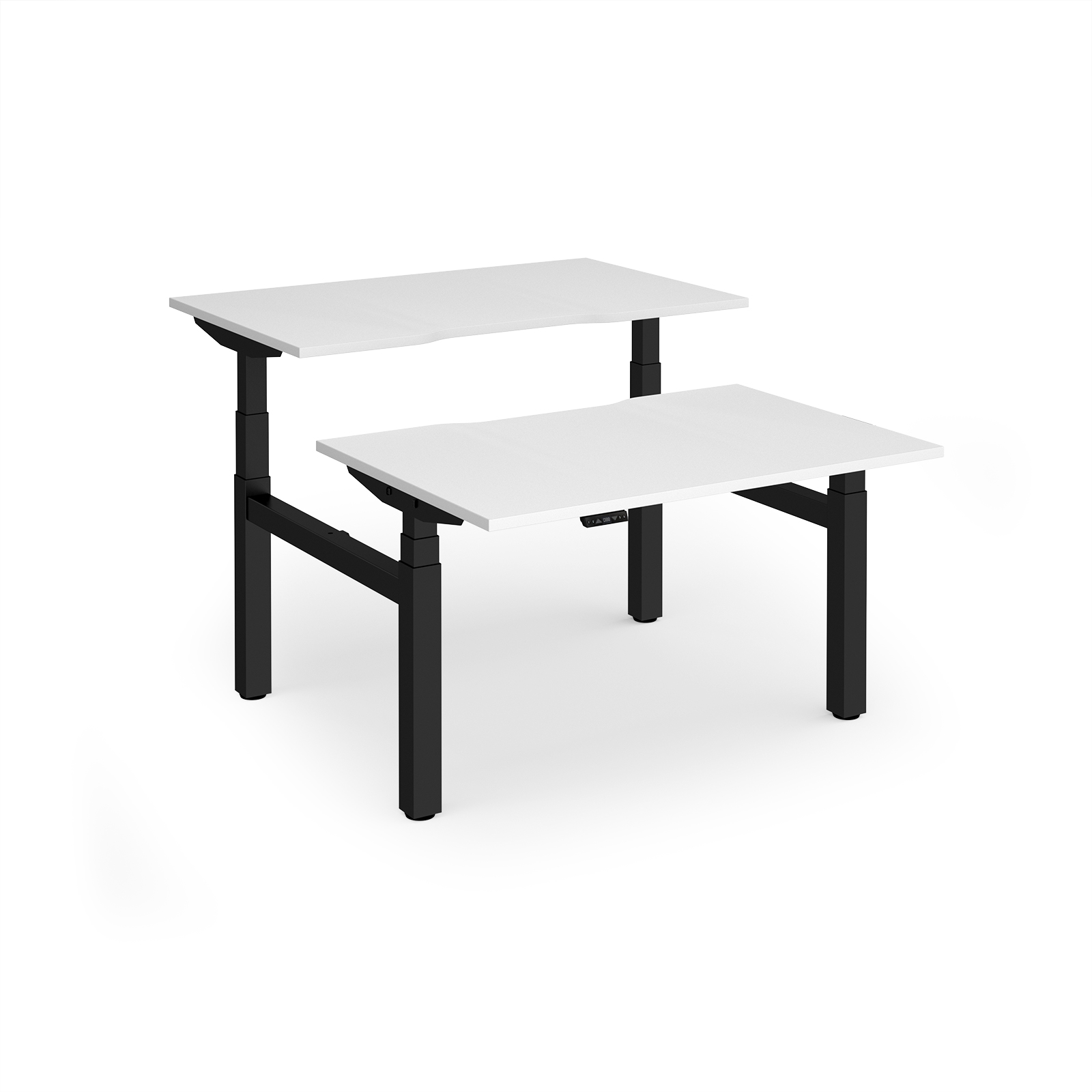 Picture of Elev8 Luxe Sit-Stand Back-To-Back Desks 1200mm x 800mm - Black Frame / White Top