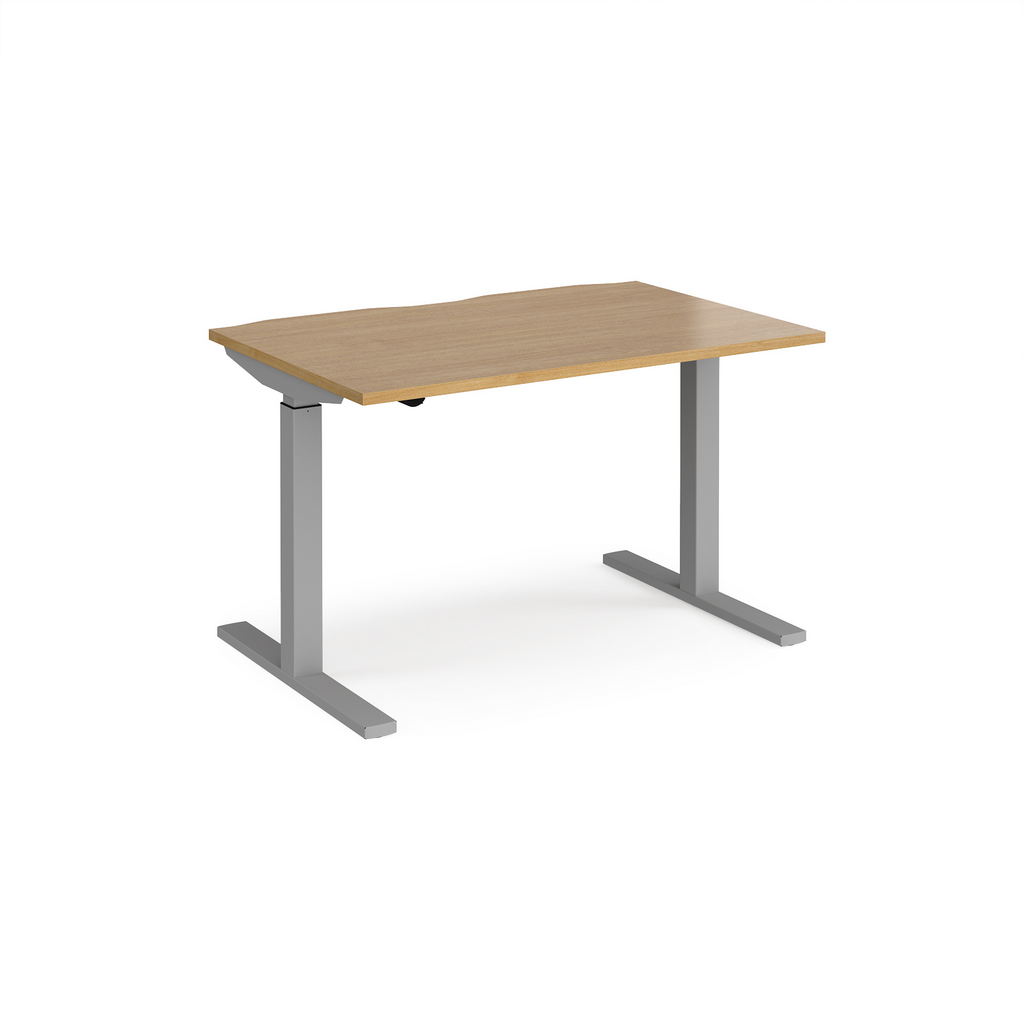 Picture of Elev8 Mono straight sit-stand desk 1200mm x 800mm - silver frame, oak top
