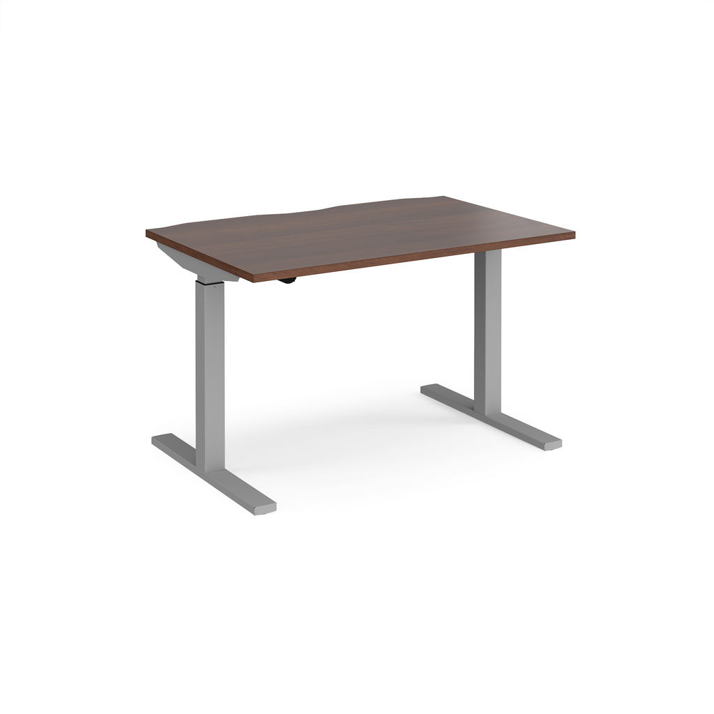 Picture of Elev8 Mono straight sit-stand desk 1200mm x 800mm - silver frame, walnut top