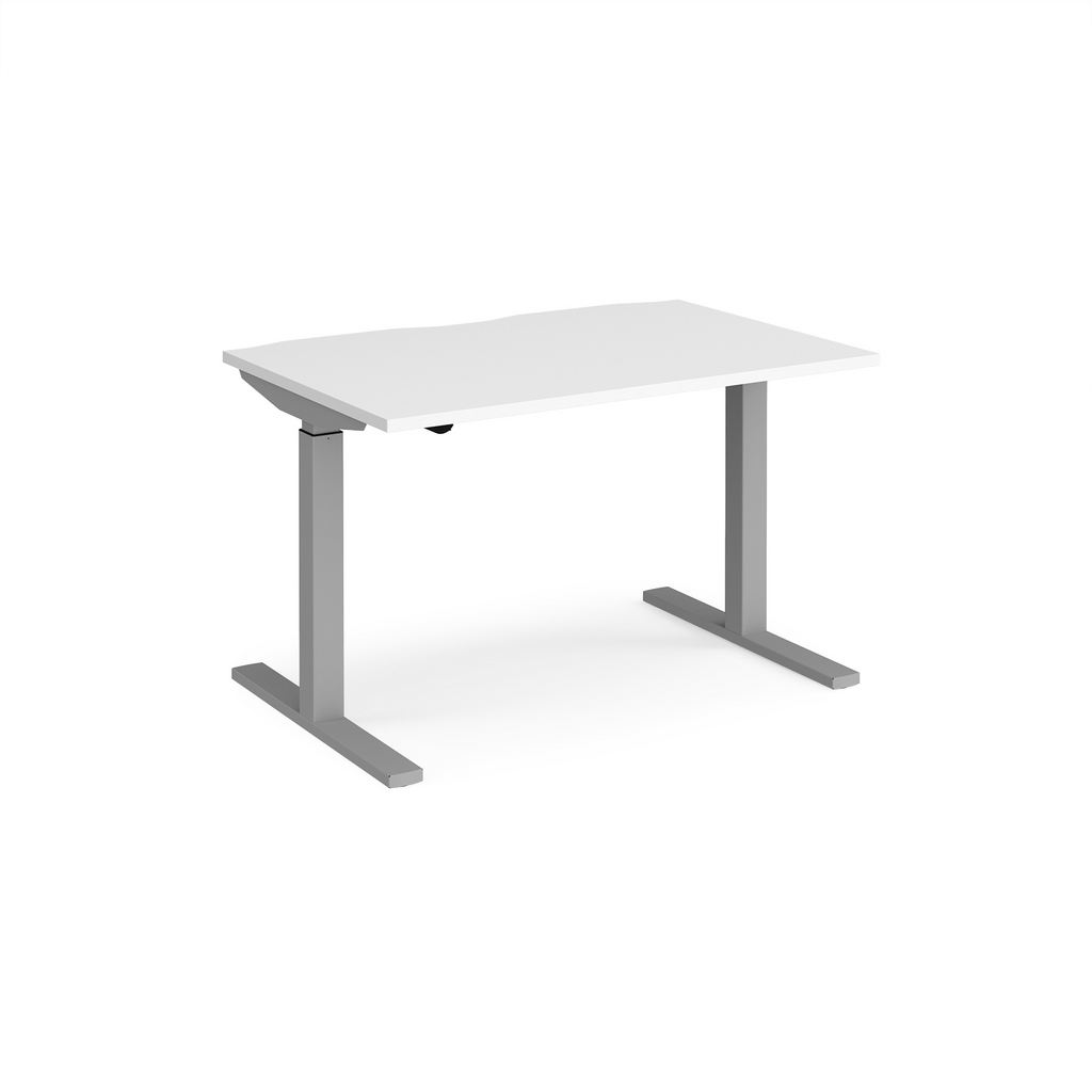 Picture of Elev8 Mono straight sit-stand desk 1200mm x 800mm - silver frame, white top