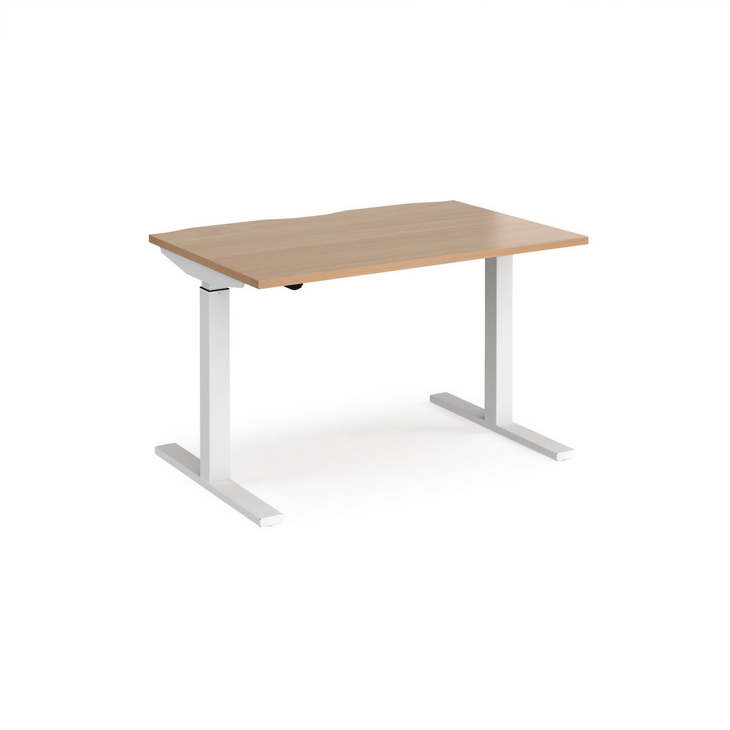 Picture of Elev8 Mono straight sit-stand desk 1200mm x 800mm - white frame, beech top