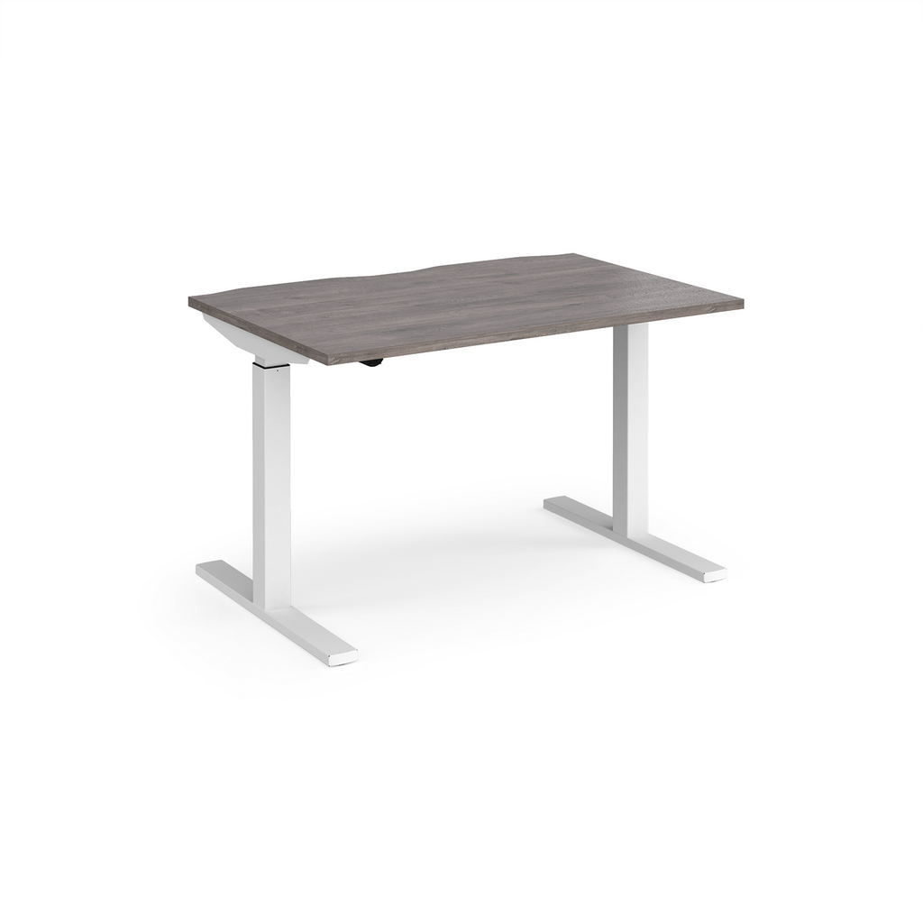 Picture of Elev8 Mono straight sit-stand desk 1200mm x 800mm - white frame, grey oak top