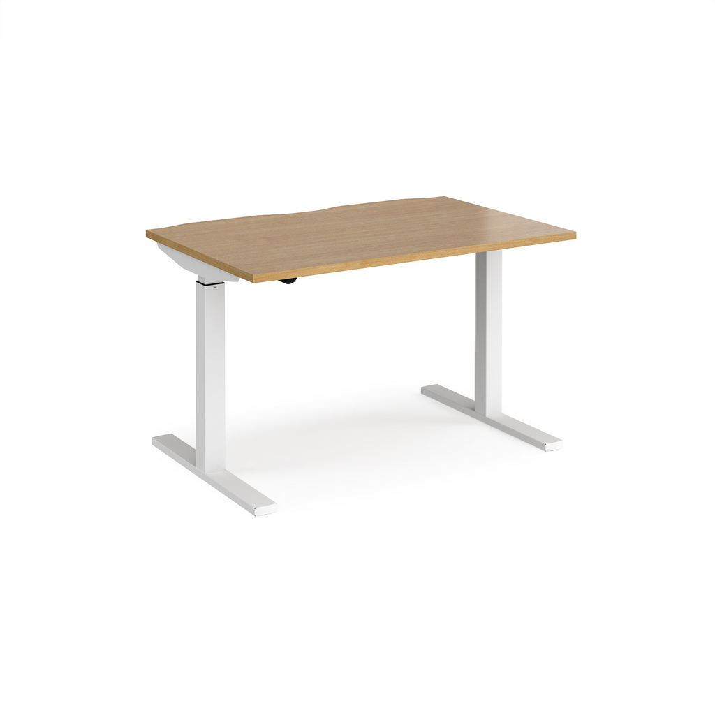 Picture of Elev8 Mono straight sit-stand desk 1200mm x 800mm - white frame, oak top