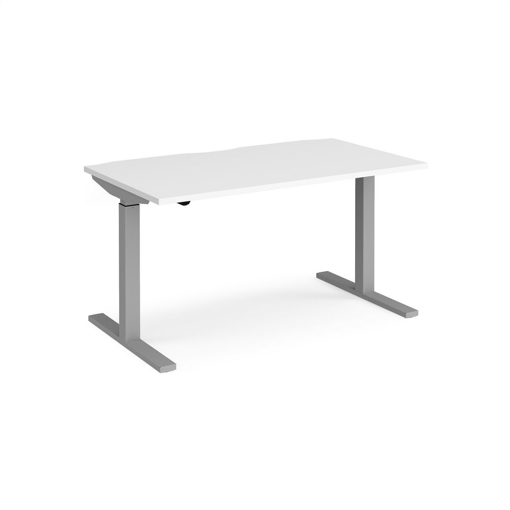Picture of Elev8 Mono straight sit-stand desk 1400mm x 800mm - silver frame, white top