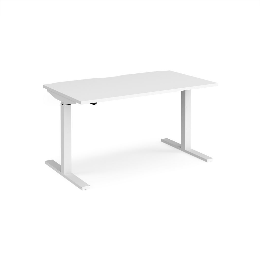Picture of Elev8 Mono straight sit-stand desk 1400mm x 800mm - white frame, white top