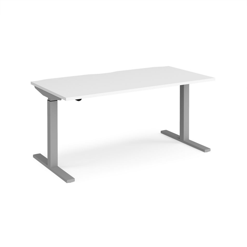 Picture of Elev8 Mono straight sit-stand desk 1600mm x 800mm - silver frame, white top
