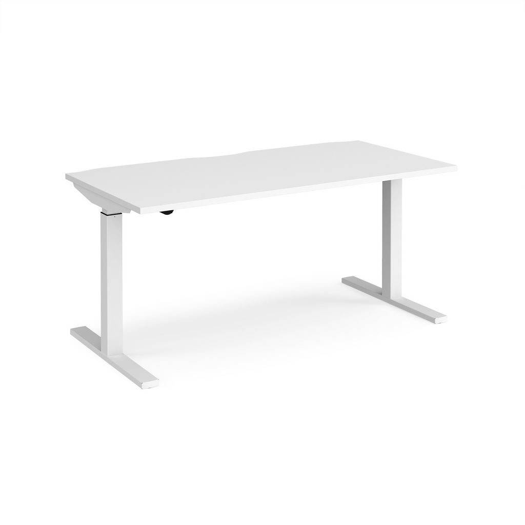 Picture of Elev8 Mono straight sit-stand desk 1600mm x 800mm - white frame, white top